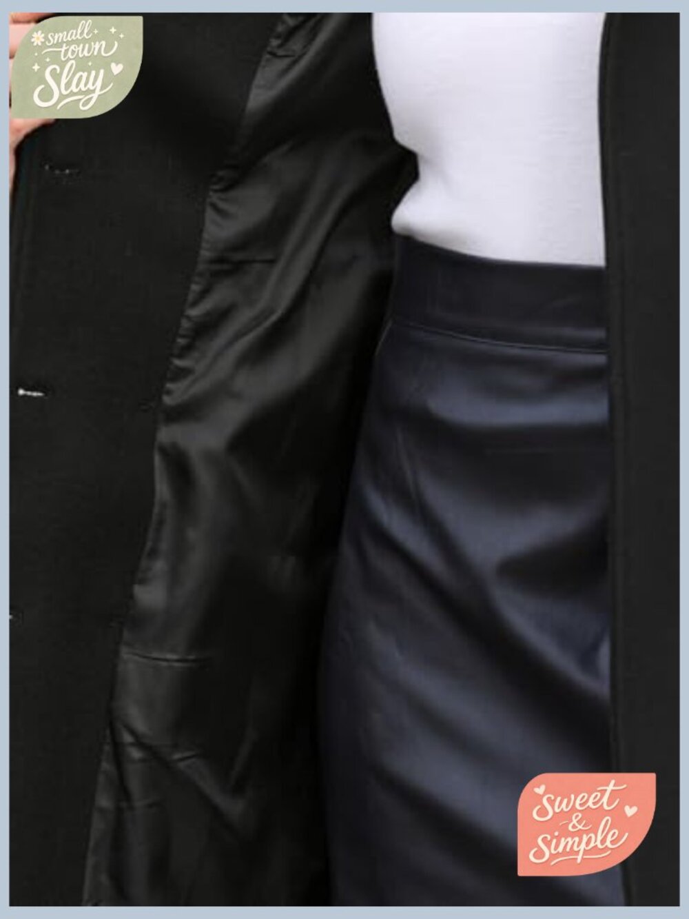 Stand Collar Double Breasted Pea Coat Long Winter Coat with Belt - Picture 5 of 6
